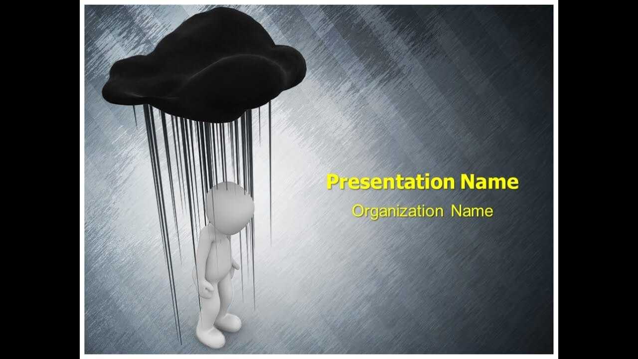 Black Cloud Depression Powerpoint Template Ppt Design With Depression Powerpoint Template