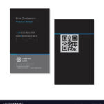Black Elegant Name Card Template With Qr Code Inside Qr Code Business Card Template