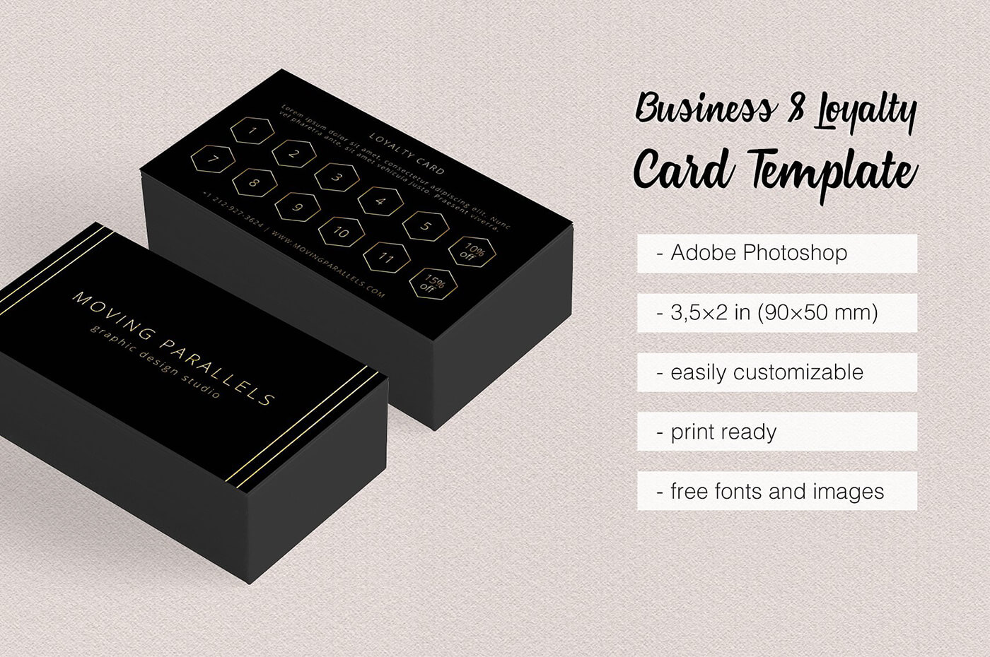 Black Gold Business & Loyalty Cardmoving Parallels On With Regard To Loyalty Card Design Template