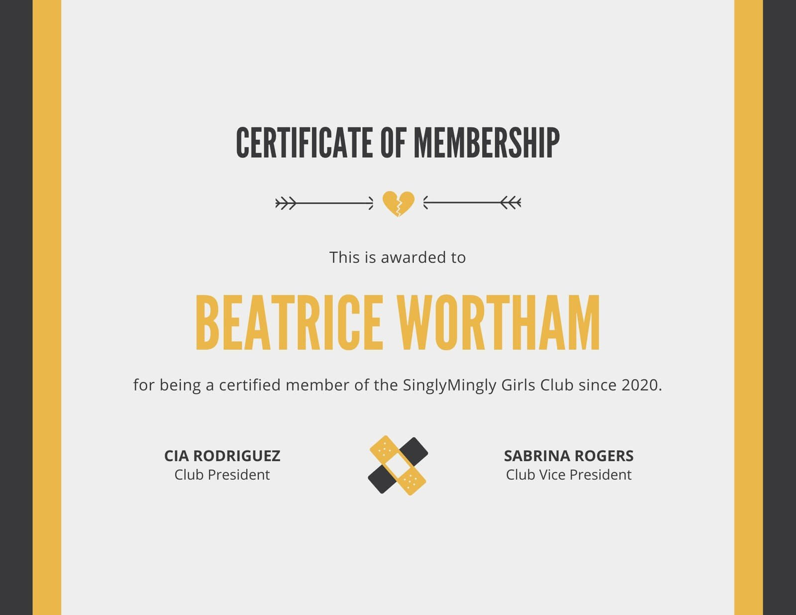 Black Gold Membership Certificate – Templatescanva In New Member Certificate Template