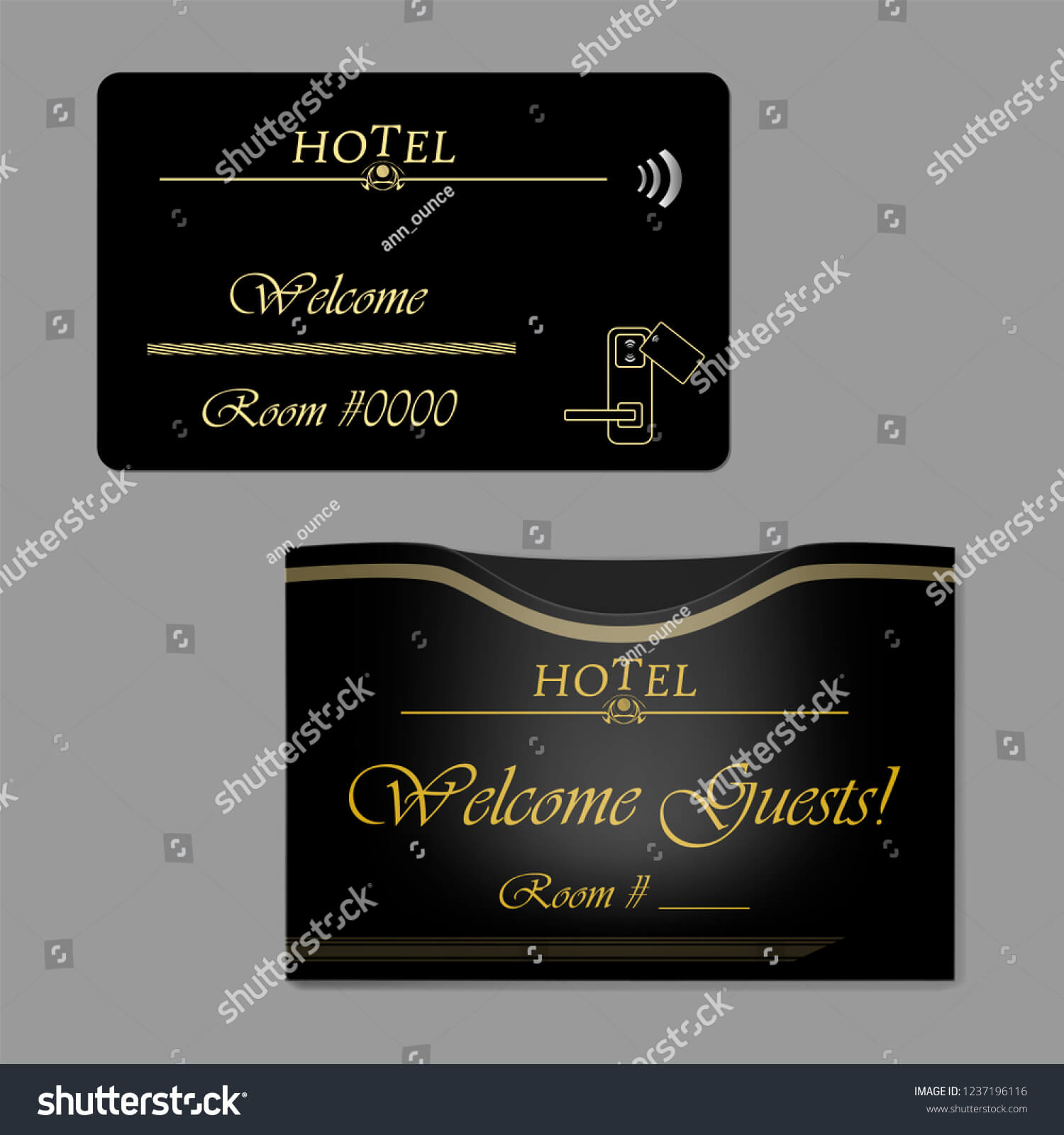 Black Hotel Rfid Key Card Keycard Stock Vector (Royalty Free Within Hotel Key Card Template
