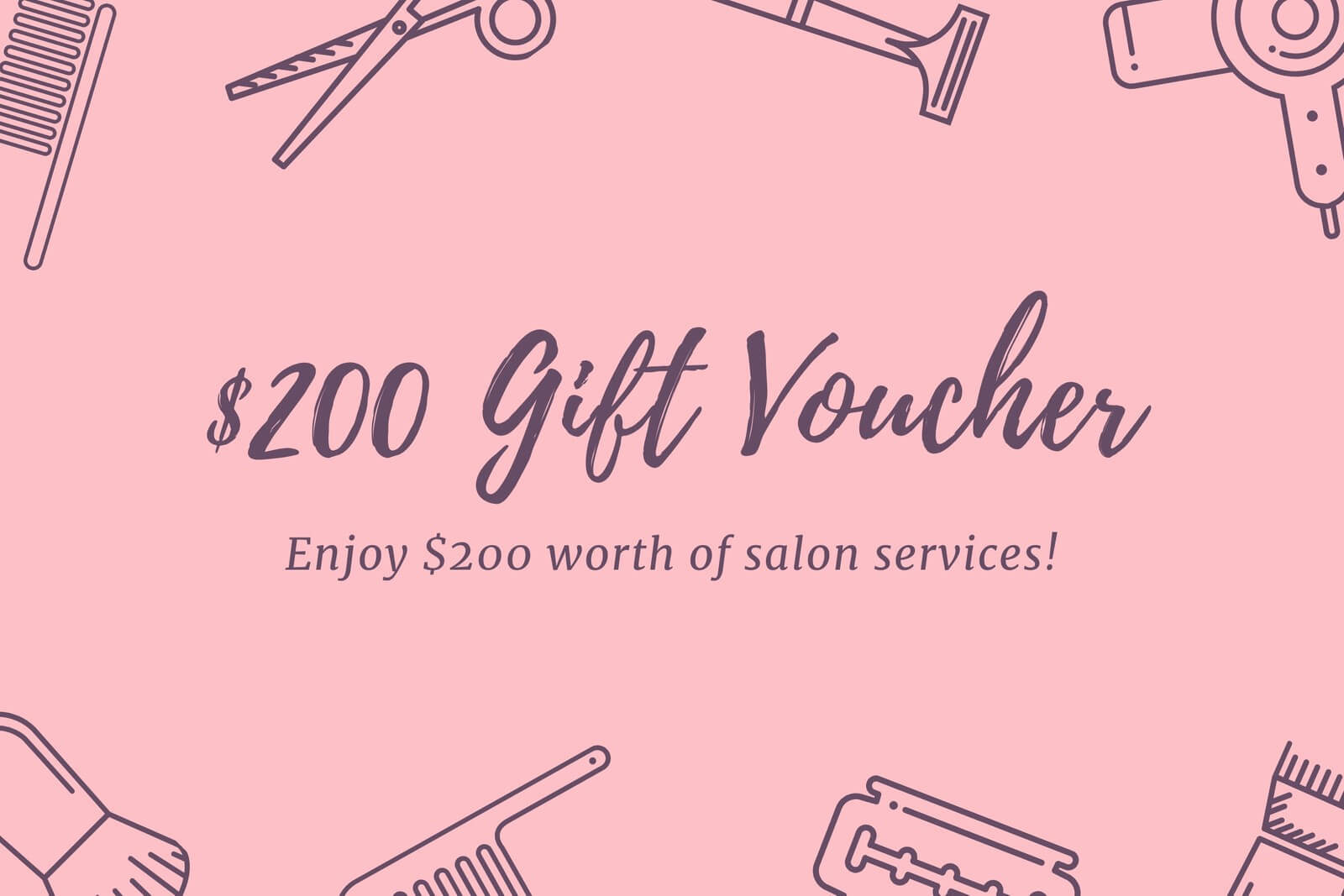 Black & Pink Elements Hair Salon Gift Certificate Pertaining To Salon Gift Certificate Template