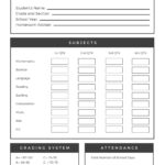 Black White Middle School Report Card – Templatescanva With Regard To Middle School Report Card Template