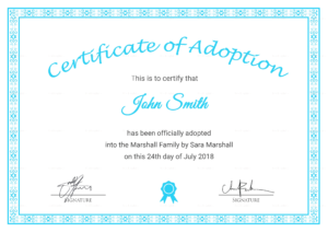Blank Adoption Certificate Template - Barati.ald2014 inside Child Adoption Certificate Template