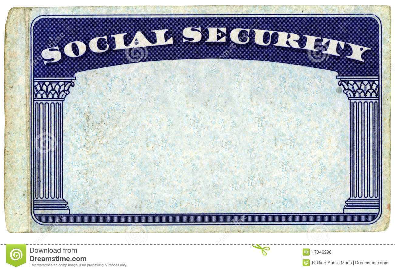 Blank American Social Security Card Stock Photo – Image Of Regarding Social Security Card Template Pdf