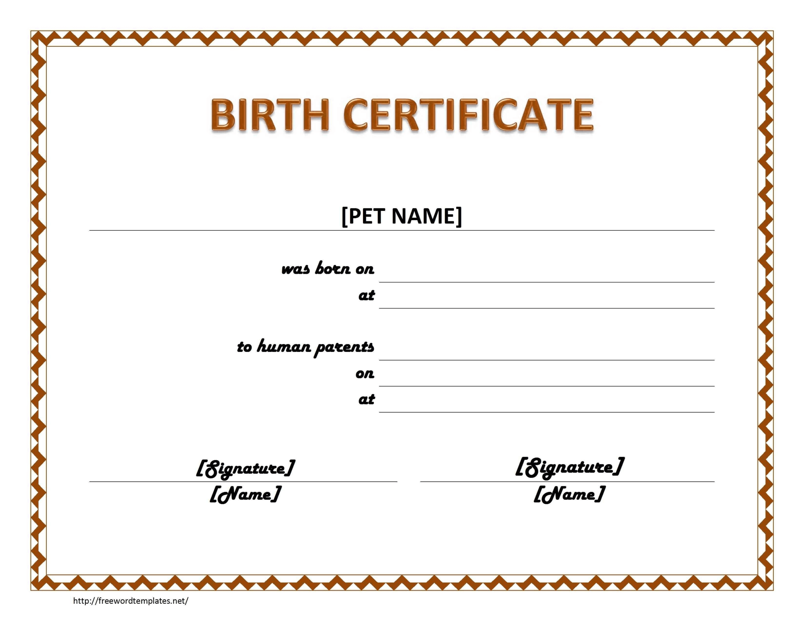Blank Birth Certificate Template For Elements Novelty Images With Novelty Birth Certificate Template