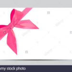 Blank Gift Card Template With Pink Bow And Ribbon. Vector Intended For Present Card Template