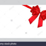 Blank Gift Card Template With Red Bow And Ribbon. Vector Within Present Card Template