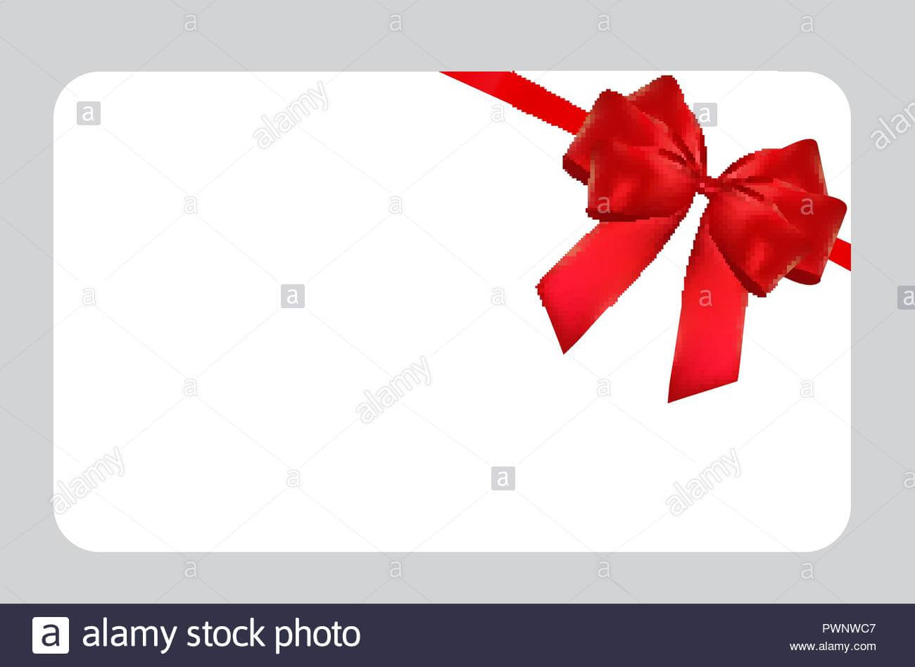 Blank Gift Card Template With Red Bow And Ribbon. Vector Within Present Card Template