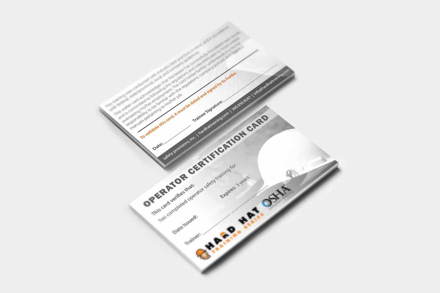 Blank Official Wallet Cards In Fall Protection Certification Template Sample Professional