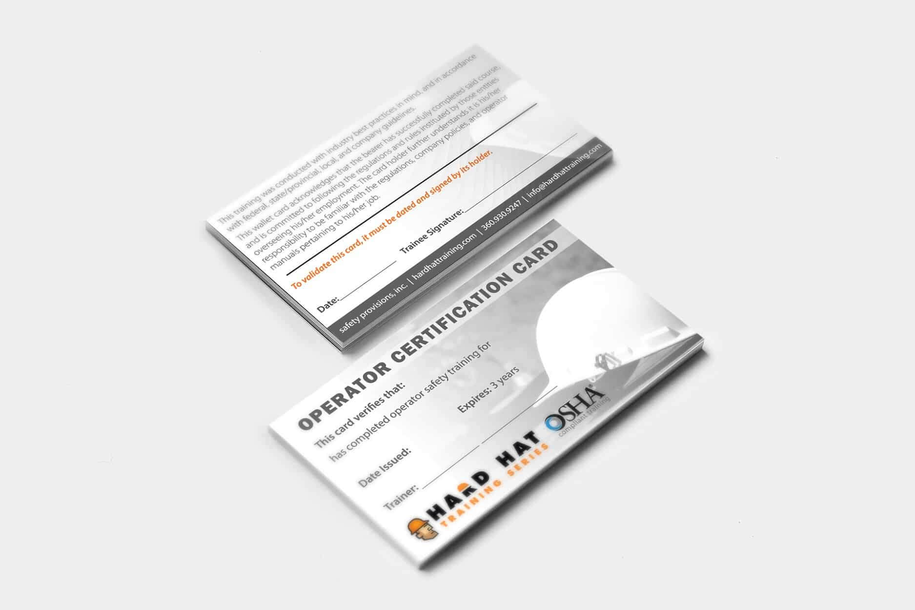 Blank Official Wallet Cards In Fall Protection Certification Template