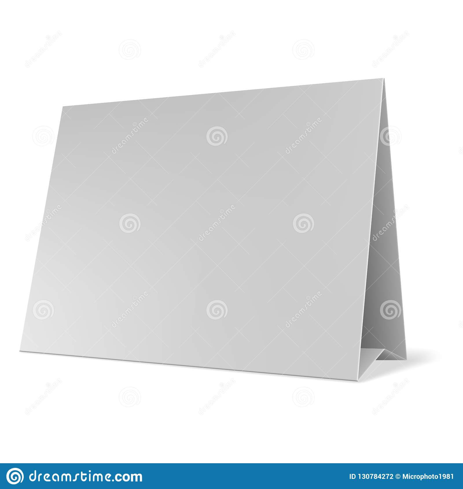 Blank Paper Table Cards Vector. Blank Table Tent Isolated On Inside Blank Tent Card Template