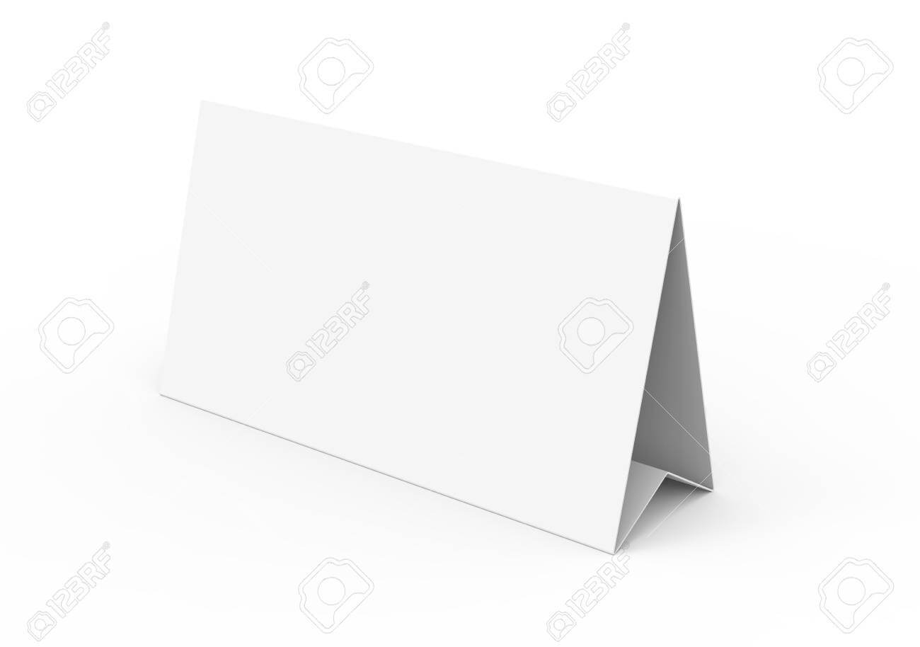 Blank Paper Tent Template, White Tent Card With Empty Space In.. For Blank Tent Card Template