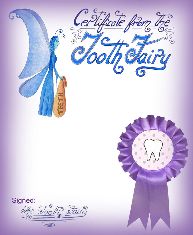 Blank Purple Tooth Fairy Certificate | Rooftop Post Printables With Tooth Fairy Certificate Template Free