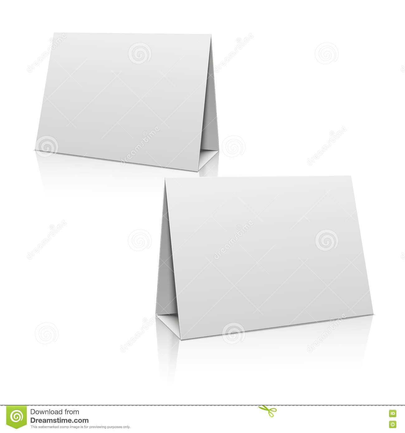 Blank White Paper Stand Table Holder Card. 3D Vector Design Pertaining To Card Stand Template