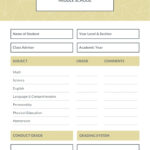 Blue And Brown Middle School Report Card – Templatescanva In Report Card Template Middle School