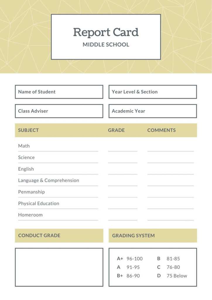 Blue And Brown Middle School Report Card – Templatescanva In Report ...