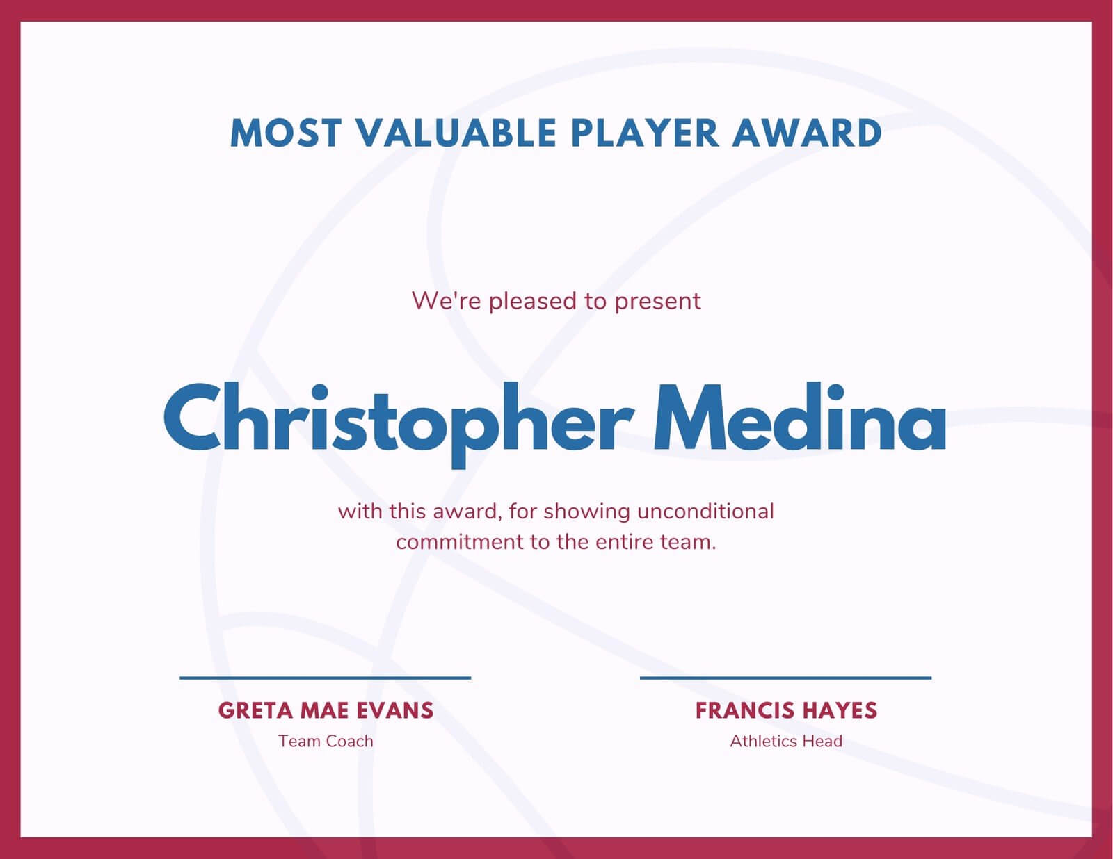 Blue And Red Basketball Sport Certificate – Templatescanva Pertaining To Hayes Certificate Templates