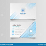 Blue Business Card Template Illustration Design. Identity Intended For Blank Business Card Template Download
