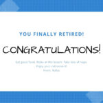 Blue Checkered Note With Tape Retirement Card – Templates Pertaining To Retirement Card Template
