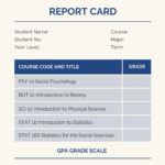 Blue College Report Card – Templatescanva Pertaining To College Report Card Template