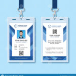 Blue Employee Id Card Design Template Stock Vector Within Company Id Card Design Template