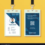 Blue Geometric Id Card Design Template For Sample Of Id Card Template