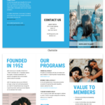 Blue Non Profit Tri Fold Brochure Template Within Membership Brochure Template