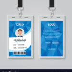 Blue Polygon Office Id Card Template Intended For Sample Of Id Card Template