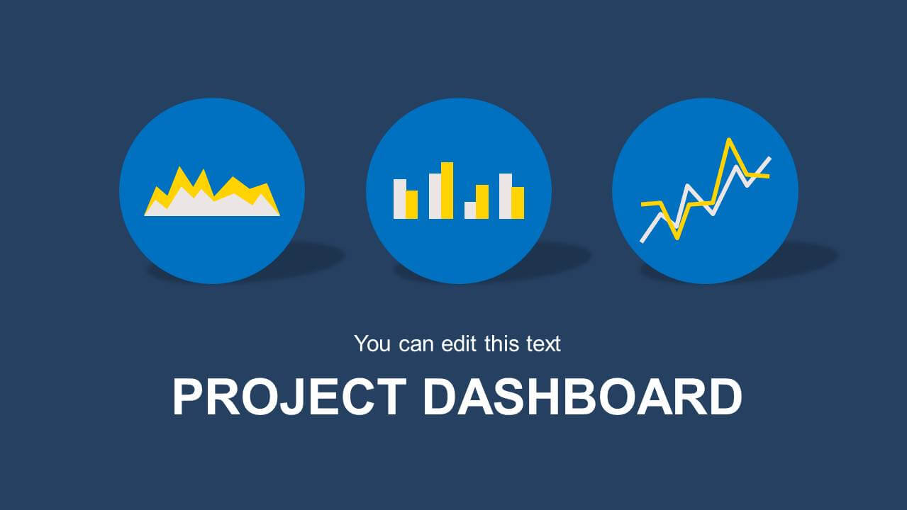 Blue Project Dashboard Powerpoint Template In Project Dashboard Template Powerpoint Free
