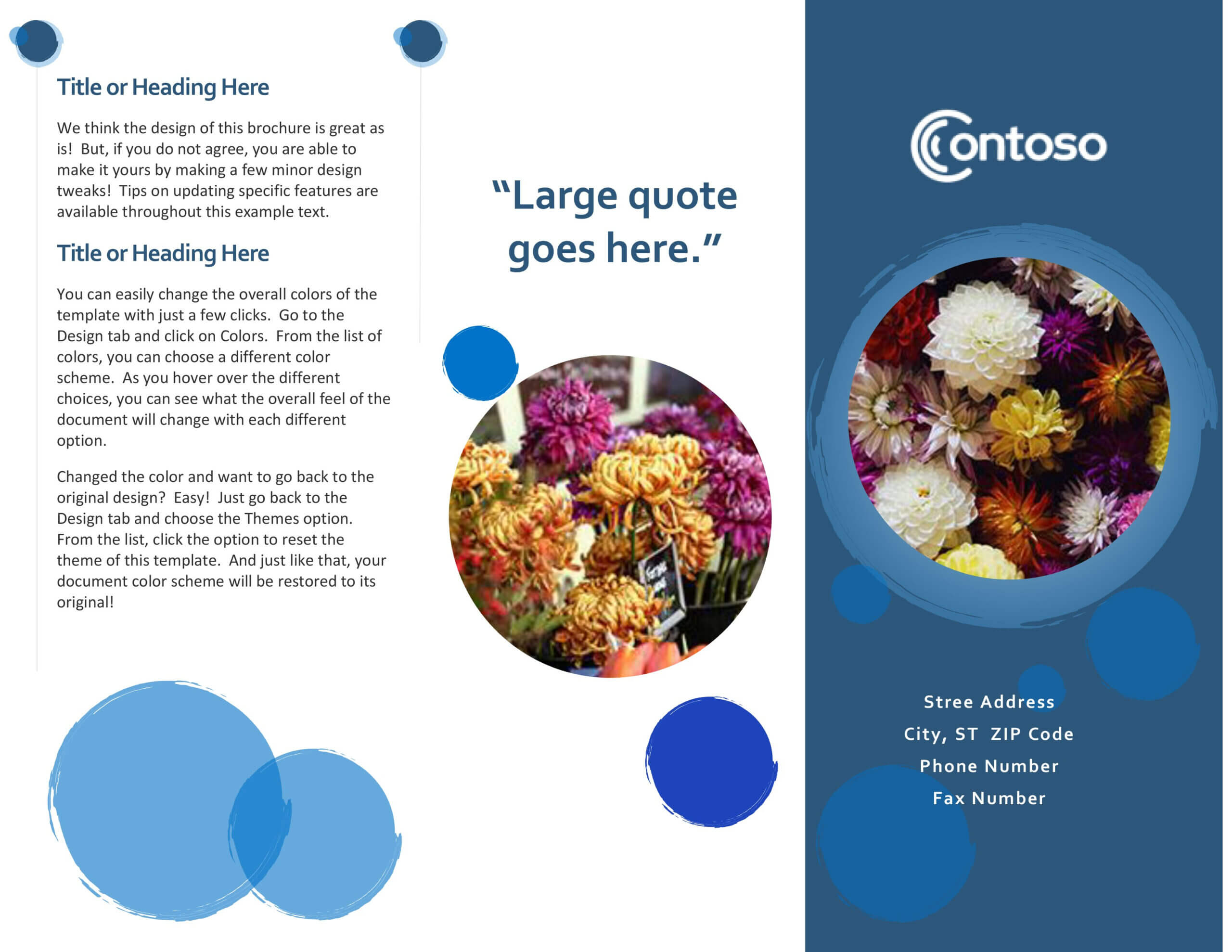 Blue Spheres Brochure With Regard To Free Template For Brochure Microsoft Office