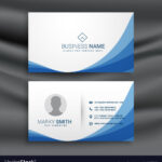 Blue Wave Simple Business Card Design Template Regarding Visiting Card Illustrator Templates Download