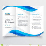 Blue Wavy Business Trifold Brochure Template Stock Vector Regarding Brochure Template Illustrator Free Download