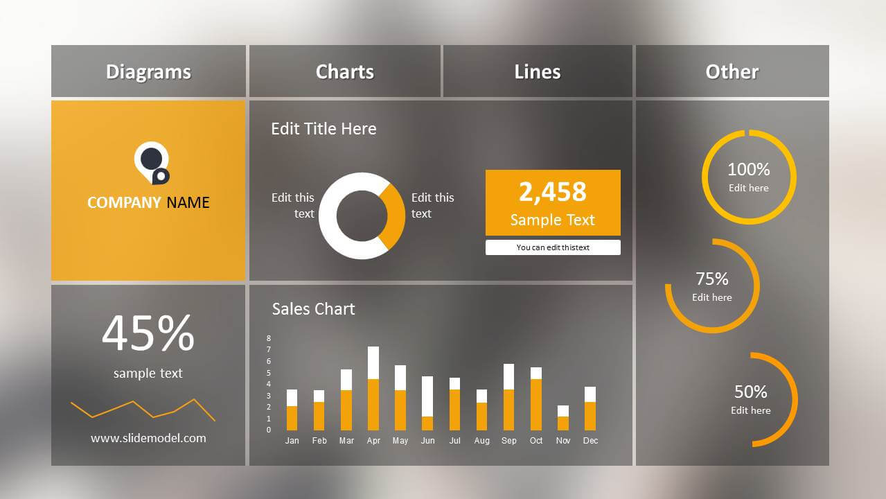 Blur Dashboard Slide For Powerpoint With Powerpoint Dashboard Template Free