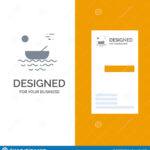 Boat, Canoes, Kayak, River, Transport Grey Logo Design And With Transport Business Cards Templates Free