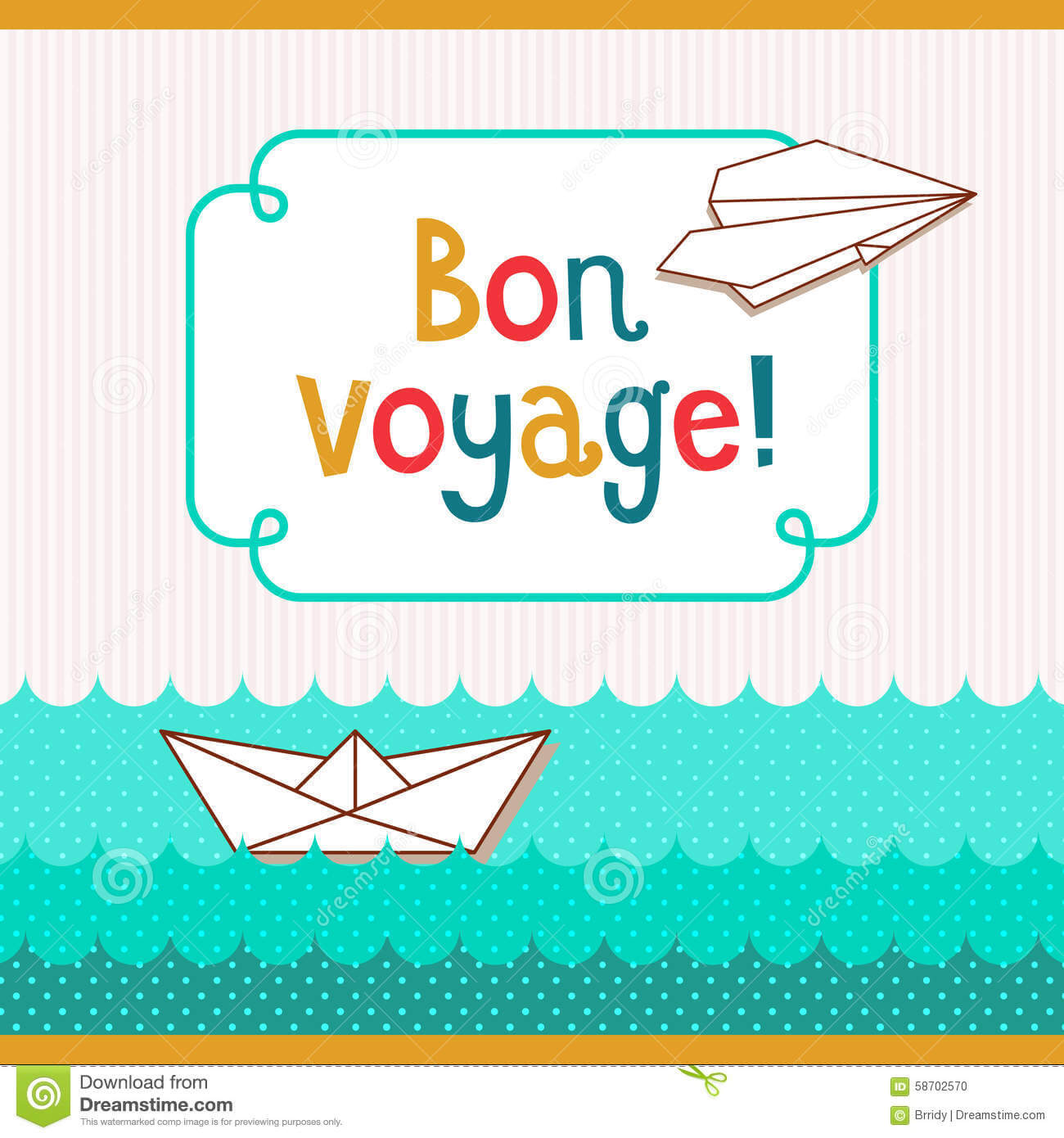 Bon Voyage Card Stock Vector. Illustration Of Style, Object Within Bon Voyage Card Template