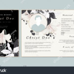 Botanical Memorial Funeral Invitation Card Template Stock With Memorial Cards For Funeral Template Free