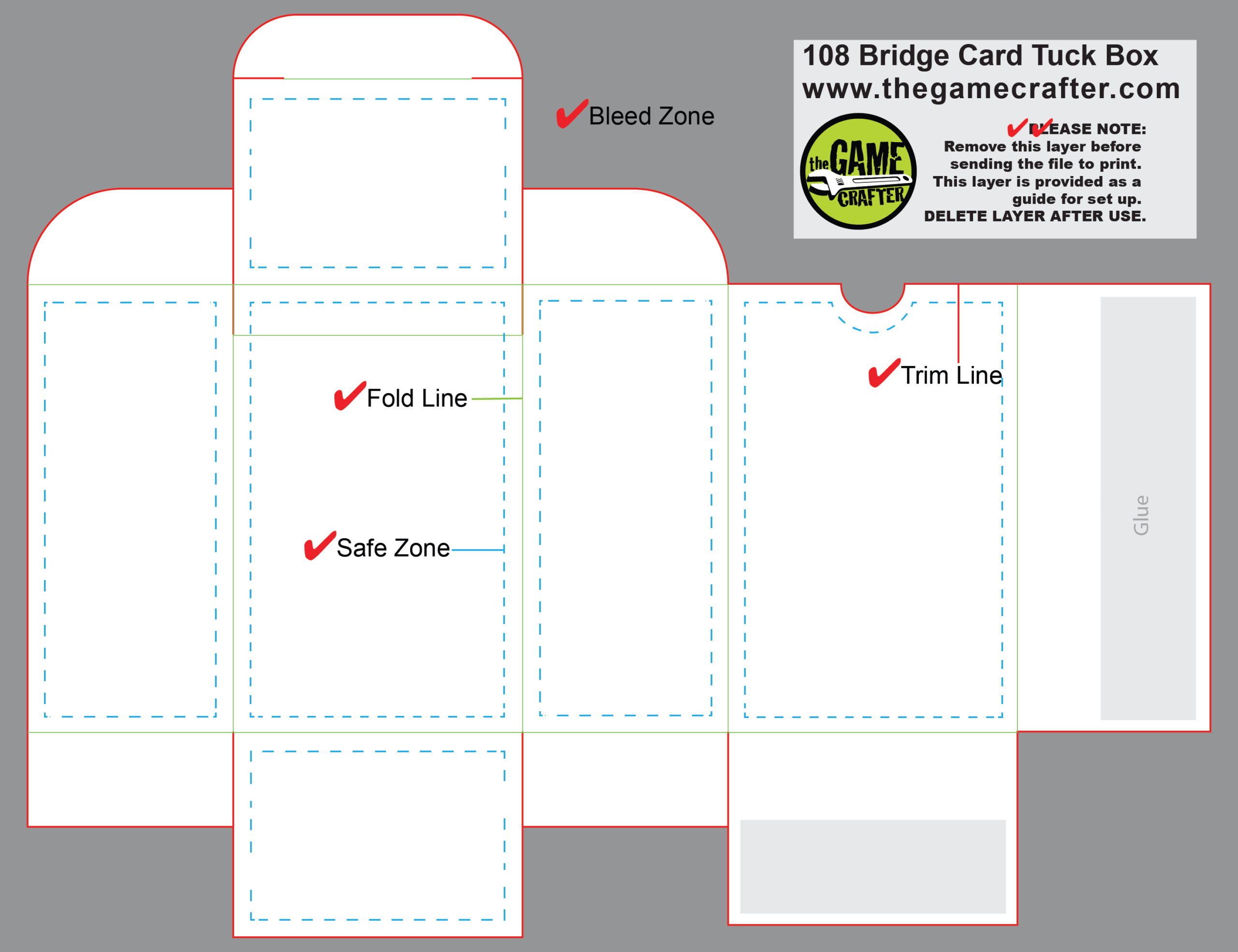 Bridge Tuck Box (108 Cards) For Playing Card Template Illustrator