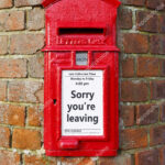 British Post Box Message Reads Sorry You Leaving Ideal For Sorry You Re Leaving Card Template