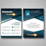 Brochure Blue Flyer Design Layout Template Infographic Within E Brochure Design Templates