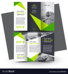 Brochure Design Template Creative Tri-Fold Green inside E Brochure Design Templates