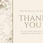 Brown Floral Sympathy Thank You Card – Templatescanva Within Sympathy Thank You Card Template