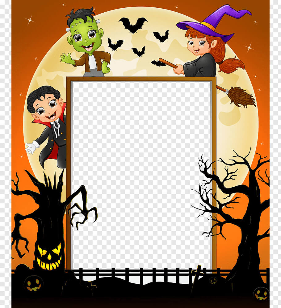 Brown, Orange, And Black Halloween Themed Frame Template In Halloween Costume Certificate Template
