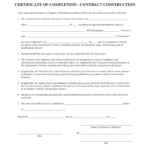 Building Construction Completion Certificate Format – Fill Throughout Certificate Of Completion Template Construction