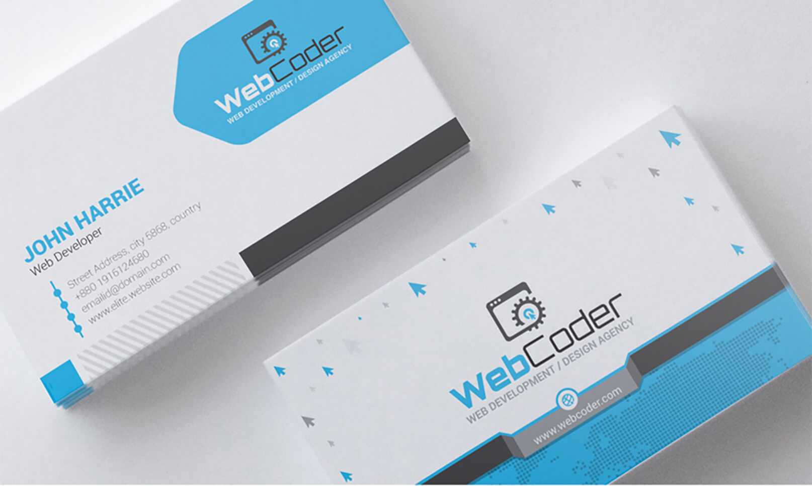 'business Card Design For Web Design And Developer' - Адаптивний Psd Шаблон  №66306 In Web Design Business Cards Templates