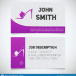 Business Card Print Template With High Heel Shoe Logo Stock In High Heel Template For Cards