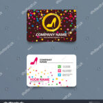 Business Card Template Confetti Pieces Women Stock Vector Regarding High Heel Template For Cards