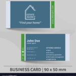 Business Card Template Real Estate Agency Design Intended For Real Estate Agent Business Card Template