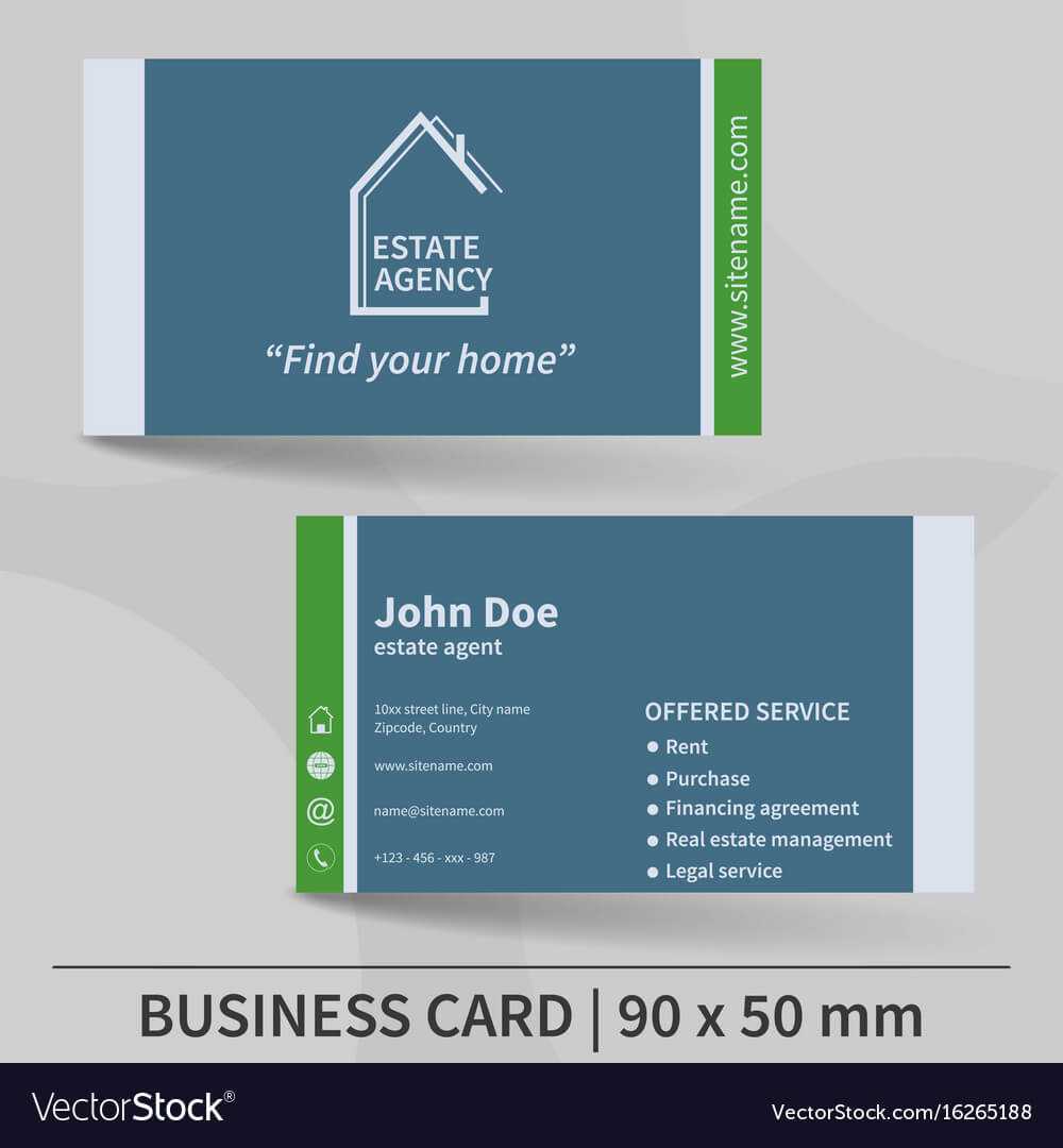 Business Card Template Real Estate Agency Design Intended For Real Estate Agent Business Card Template