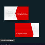 Business Card Template Set 64 Red And White Basic Throughout Template For Calling Card